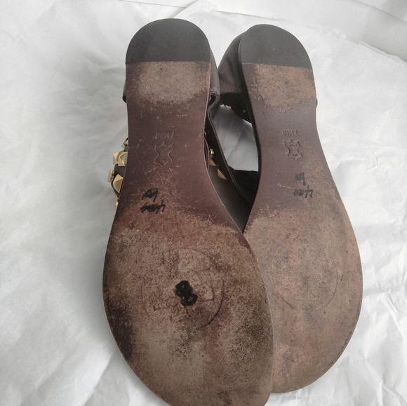 Tory Burch brown gladiator gold stud sandal size 7.5M - Picture 4 of 15